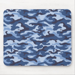Dark Blue Camouflage Pattern Mousepad