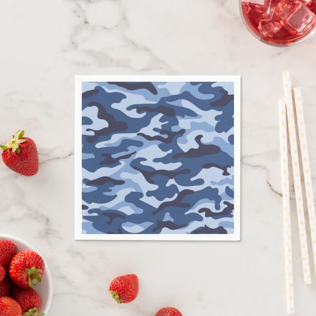 Dark Blue Camouflage Pattern Serviette (Beispiel)