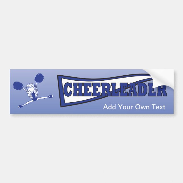 Dark Blue Cheerleader Girl Silhouette Autoaufkleber (Vorne)