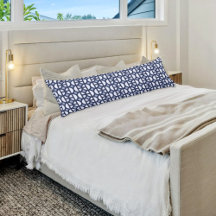 Dark Blue Circles Pattern Body Pillow