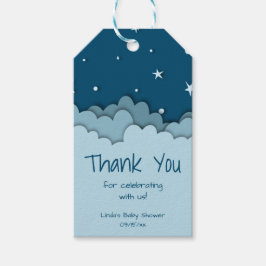 Dark Blue Clouds & Stars Vielen Dank Baby Dusche Geschenkanhänger