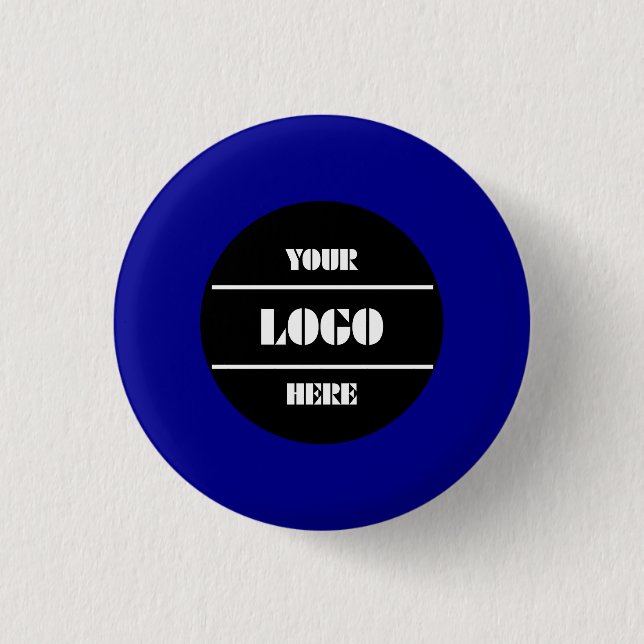 Dark Blue Customizable Solid Round Button Pin (Vorderseite)