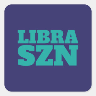 Dark Blue Cyan Libra SZN Cool Quadratischer Aufkleber