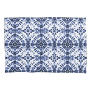 Dark Blue Gefärbte Krawatte Muster Kissenbezug