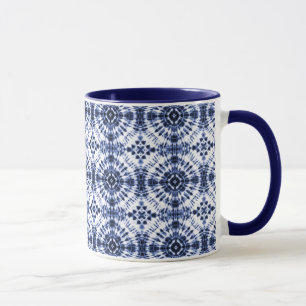 Dark Blue Gefärbte Krawatte Muster Tasse