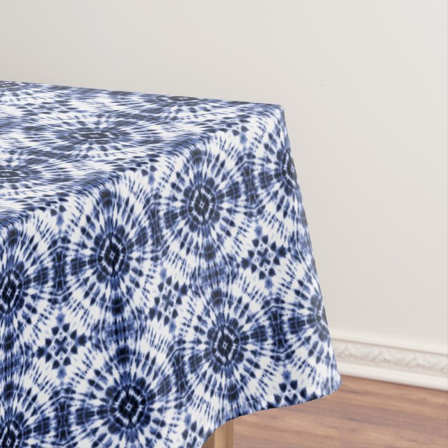 Dark Blue Gefärbte Krawatte Muster Tischdecke (Beispiel)