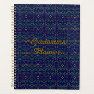Dark Blue Geometric Abschluss Planner Planer
