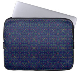 Dark Blue Geometric Electronics Bag Laptopschutzhülle