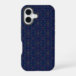 Dark Blue Geometric Phone Case iPhone 16 Hülle