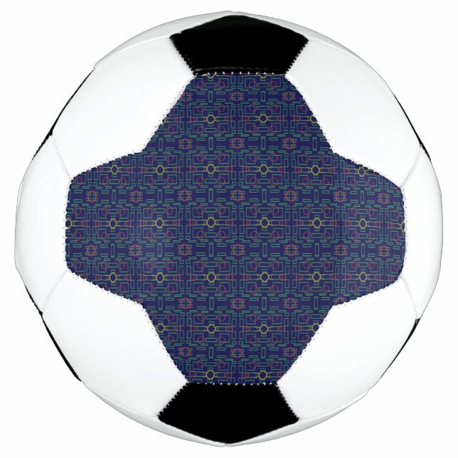 Dark Blue Geometric Soccer Ball (Vorderseite)