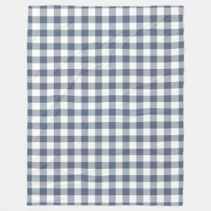 Dark Blue Gingham Pattern Fleecedecke