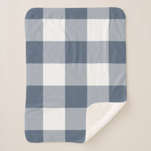 Dark Blue Gingham Pattern Sherpadecke