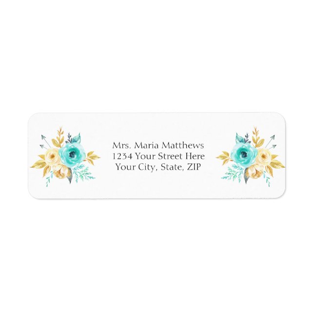 Dark Blue Gold Aquamarin Floral Boy Baby Dusche (Vorne)