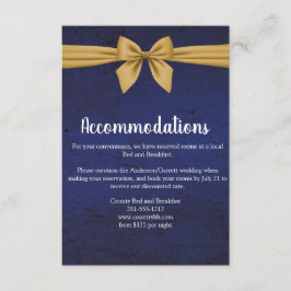 Dark Blue Gold Bow Begleitkarte