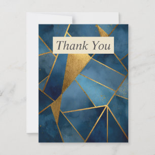 Dark Blue & Gold Geometric Dankeschön Karte