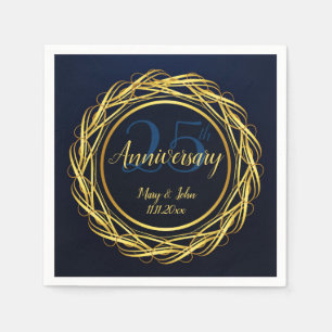 Dark Blue Gold Royal Jubiläum Luxus Design Serviette