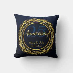 Dark Blue Gold Royal Jubiläum Luxus Kissen