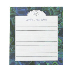 Dark Blue Green Abstrakt Art Custom Idea List Notizblock