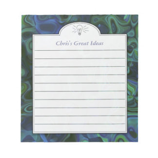 Dark Blue Green Abstrakt Art Custom Idea List Notizblock