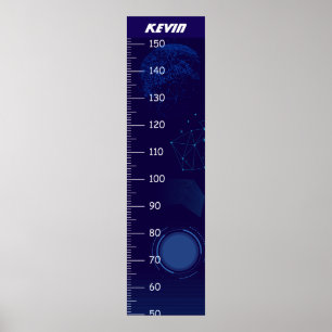 Dark Blue Growth Chart Poster