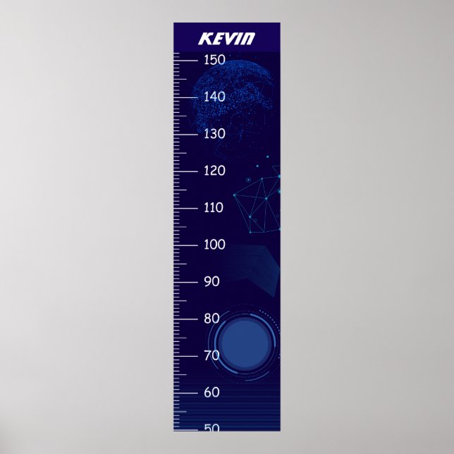 Dark Blue Growth Chart Poster (Vorne)