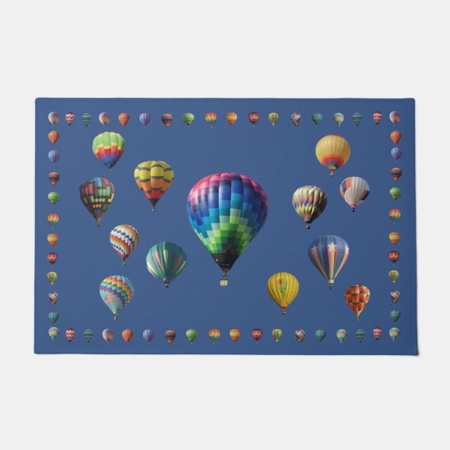 Dark Blue Hot Air Ballon Arrangement Fußmatte (Vorderseite)