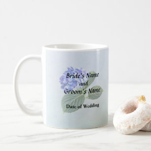 Dark Blue Hydrangea mit Blätter Kaffeetasse