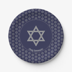 Dark Blue individualisierbarer DAVID-STAR Pappteller