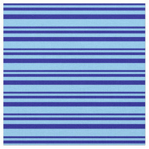 Dark Blue & Light Sky Blue Lines Stoff