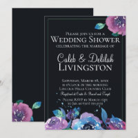 Dark Blue Lila Twilight Floral Polterabend