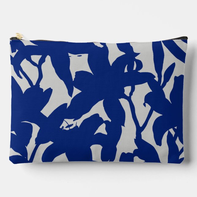 Dark Blue Lily Silhouete Zubehörtasche (Vorderseite)