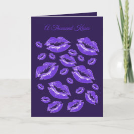 Dark Blue Lip Print Flirtatious Fun Karte