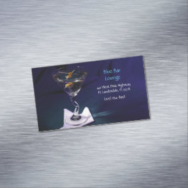 Dark Blue Martini Bar & Lounge Magnetische Visitenkarte