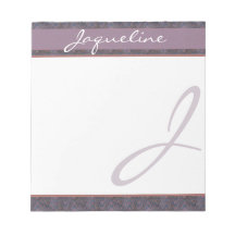 Dark Blue Mauve Rust Monogram