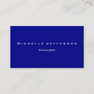 Dark Blue Modern Attractive Manager Business Card Visitenkarte