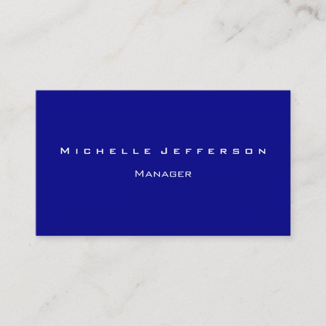Dark Blue Modern Attractive Manager Business Card Visitenkarte (Vorderseite)