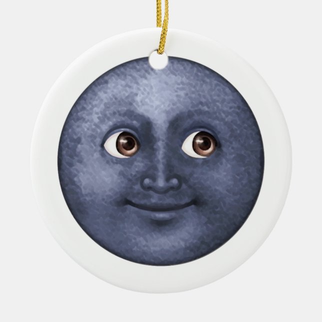 Dark Blue Moon - Emoji Keramikornament (Vorne)
