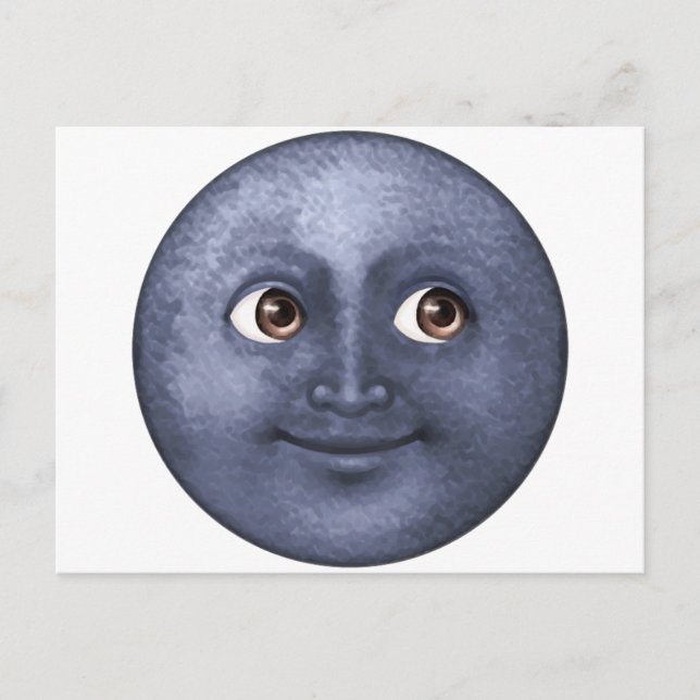 Dark Blue Moon - Emoji Postkarte (Vorderseite)