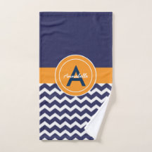 Dark Blue Orange Zickzack