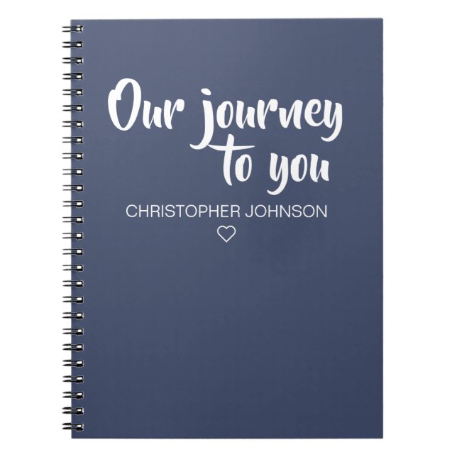 Dark Blue Our Journey to You Adoption Journal Notizblock (Vorderseite)