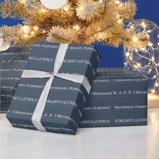 Dark Blue Personalisiert Retirement Herzlichen Glü Geschenkpapier (Feiertage)