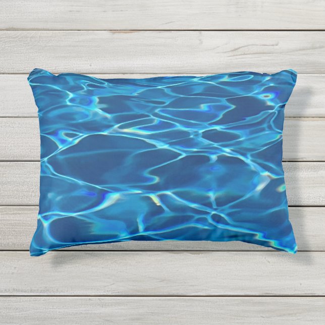Dark Blue Pool Water Kissen Für Draußen (Vorderseite)
