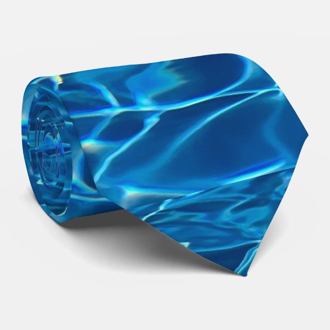 Dark Blue Pool Water Krawatte (Gerollt)