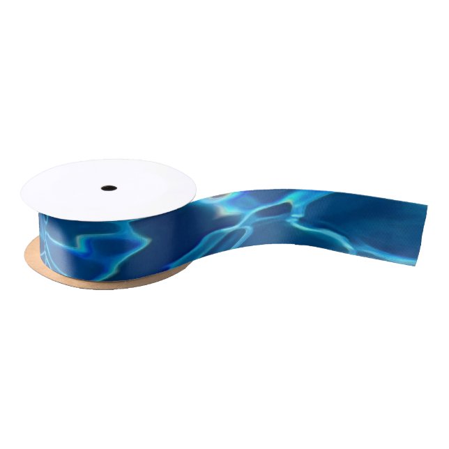 Dark Blue Pool Water Satinband (Spule)