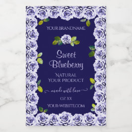 Dark Blue Product Packaging Labels Coole Rose Fram Lebensmitteletikett
