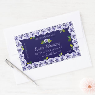 Dark Blue Product Packaging Labels Coole Rose Fram Rechteckiger Aufkleber