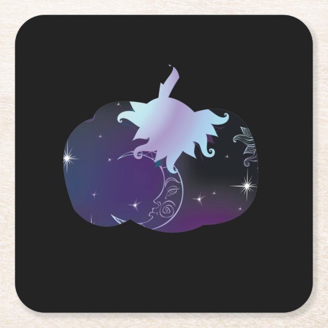 Dark Blue Pumpkin Rechteckiger Pappuntersetzer (Vorderseite)