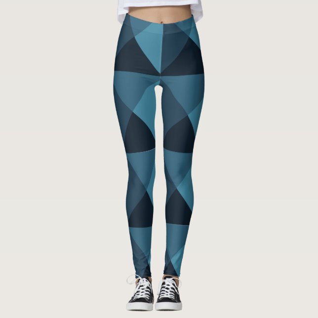Dark Blue Pyramids Leggings (Vorderseite)