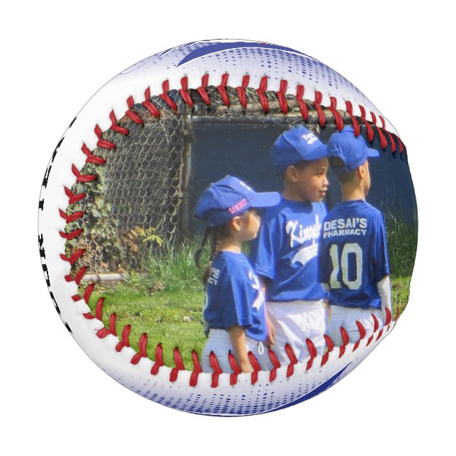 Dark Blue Retro Photo Baseball Sports (Vorderseite Links)