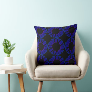 Dark Blue Ribbon-Blume Kissen